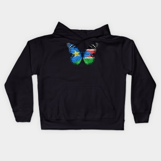South Sudanese Flag  Butterfly - Gift for South Sudanese From South Sudan Kids Hoodie